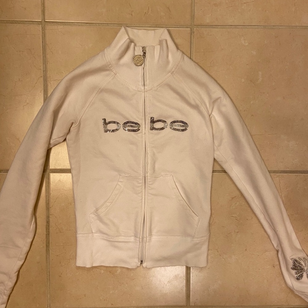 Bebe zip up tracksuit with rhinestones y2k 2000’s